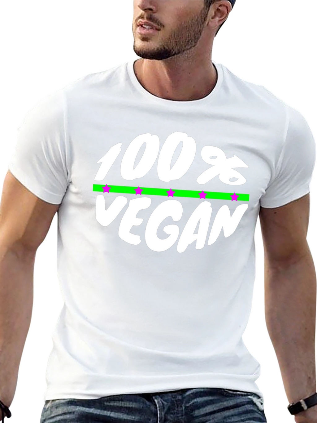 100% Vegan Graphic Tee - Black