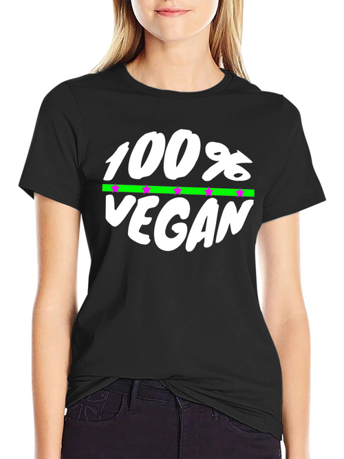 100% Vegan Graphic Tee - Black