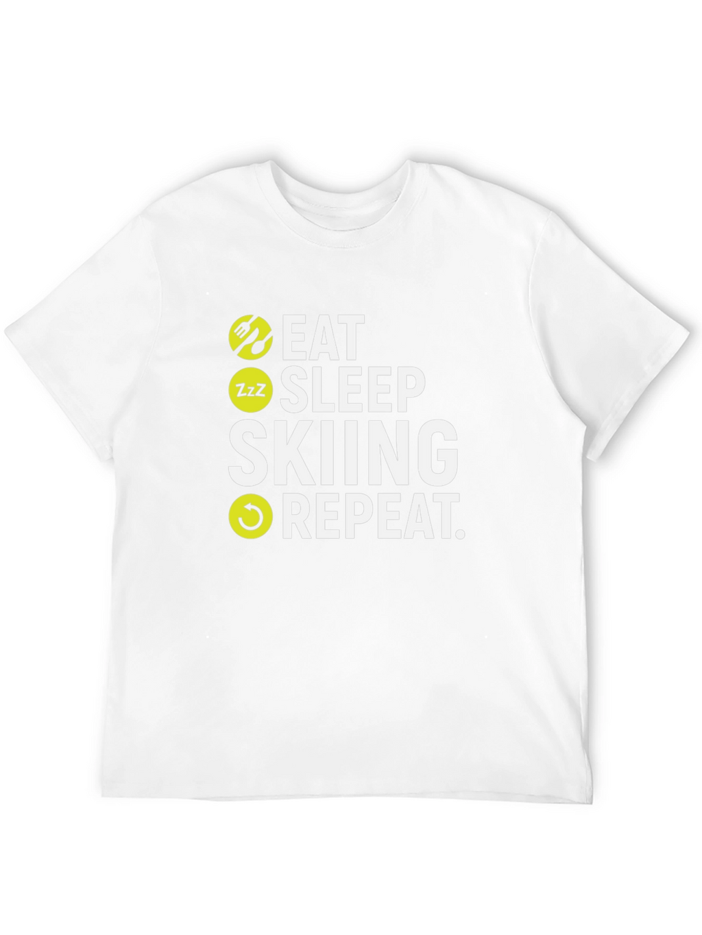 Eat Sleep Skiing Repeat Black T-Shirt