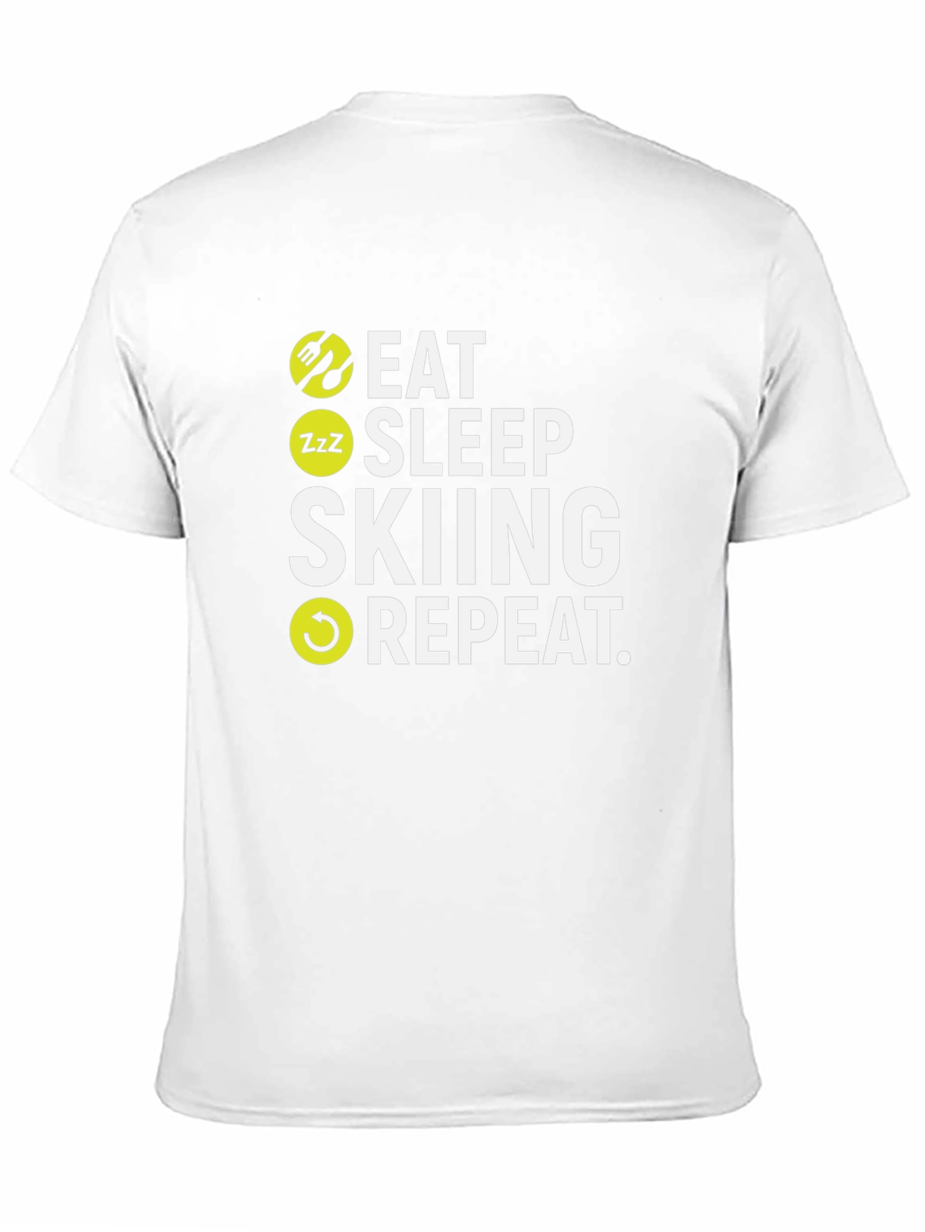Eat Sleep Skiing Repeat Black T-Shirt