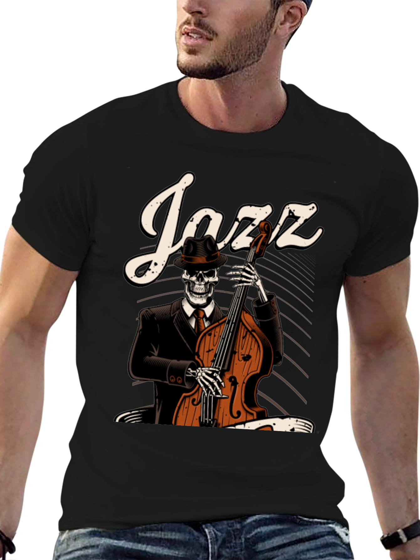 Jazz Skeleton Graphic T-Shirt