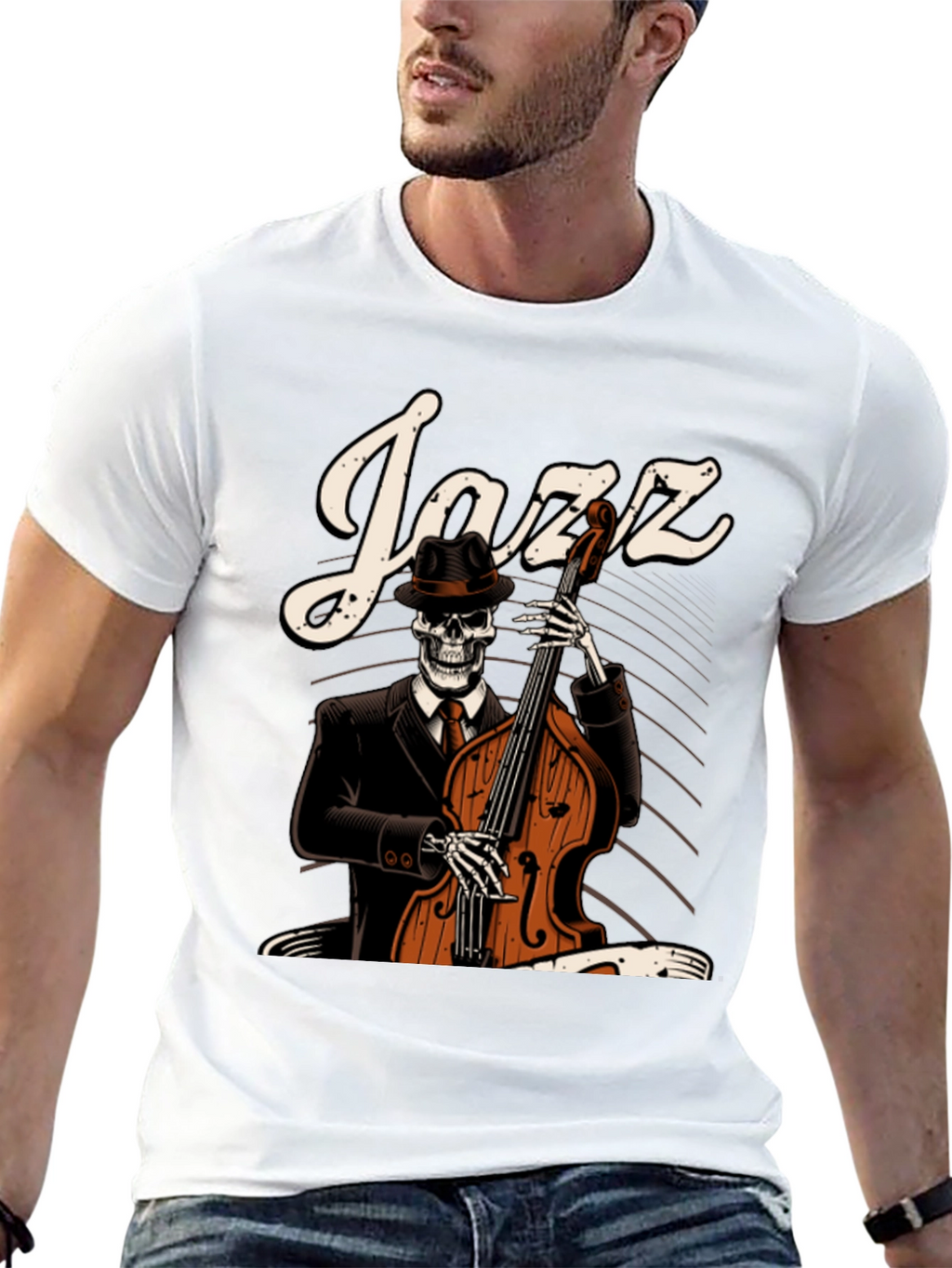 Jazz Skeleton Graphic T-Shirt