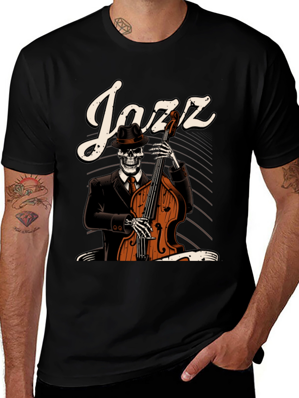 Jazz Skeleton Graphic T-Shirt