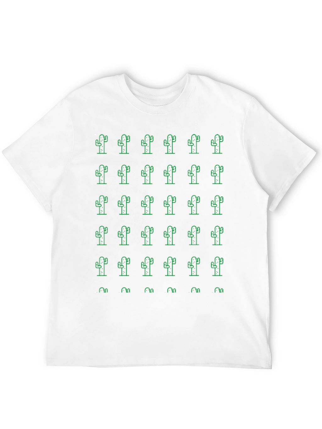 Cactus Pattern Crew Neck T-Shirt