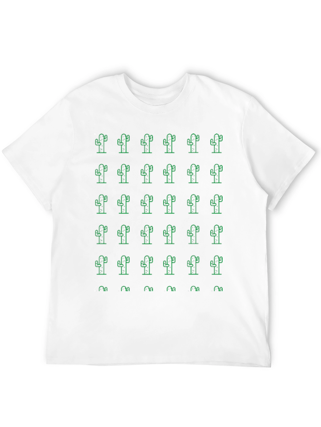 Cactus Pattern Crew Neck T-Shirt
