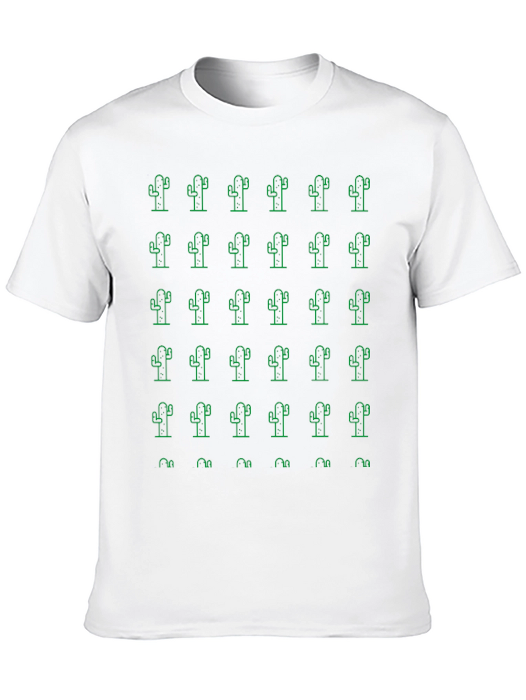 Cactus Pattern Crew Neck T-Shirt