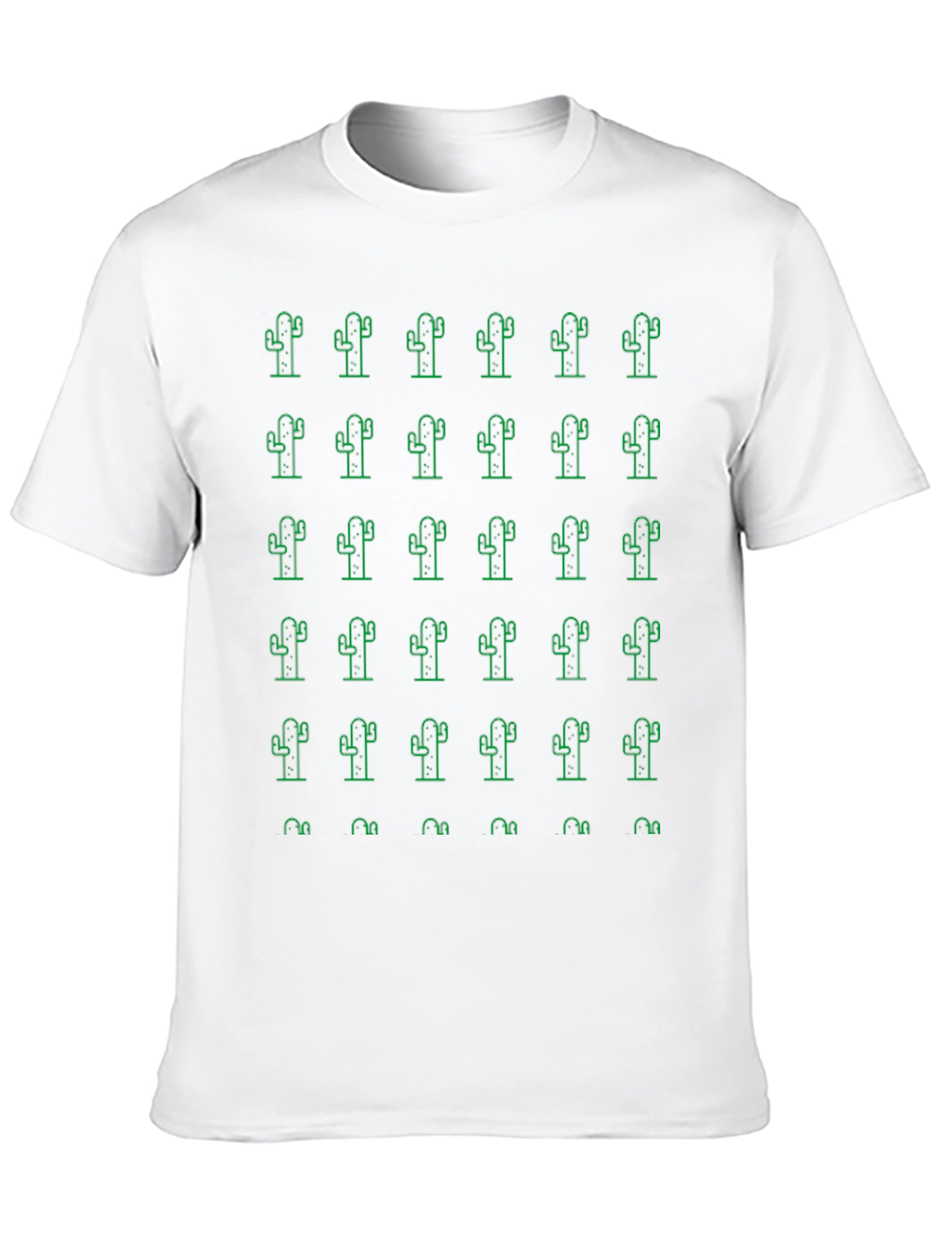 Cactus Pattern Crew Neck T-Shirt