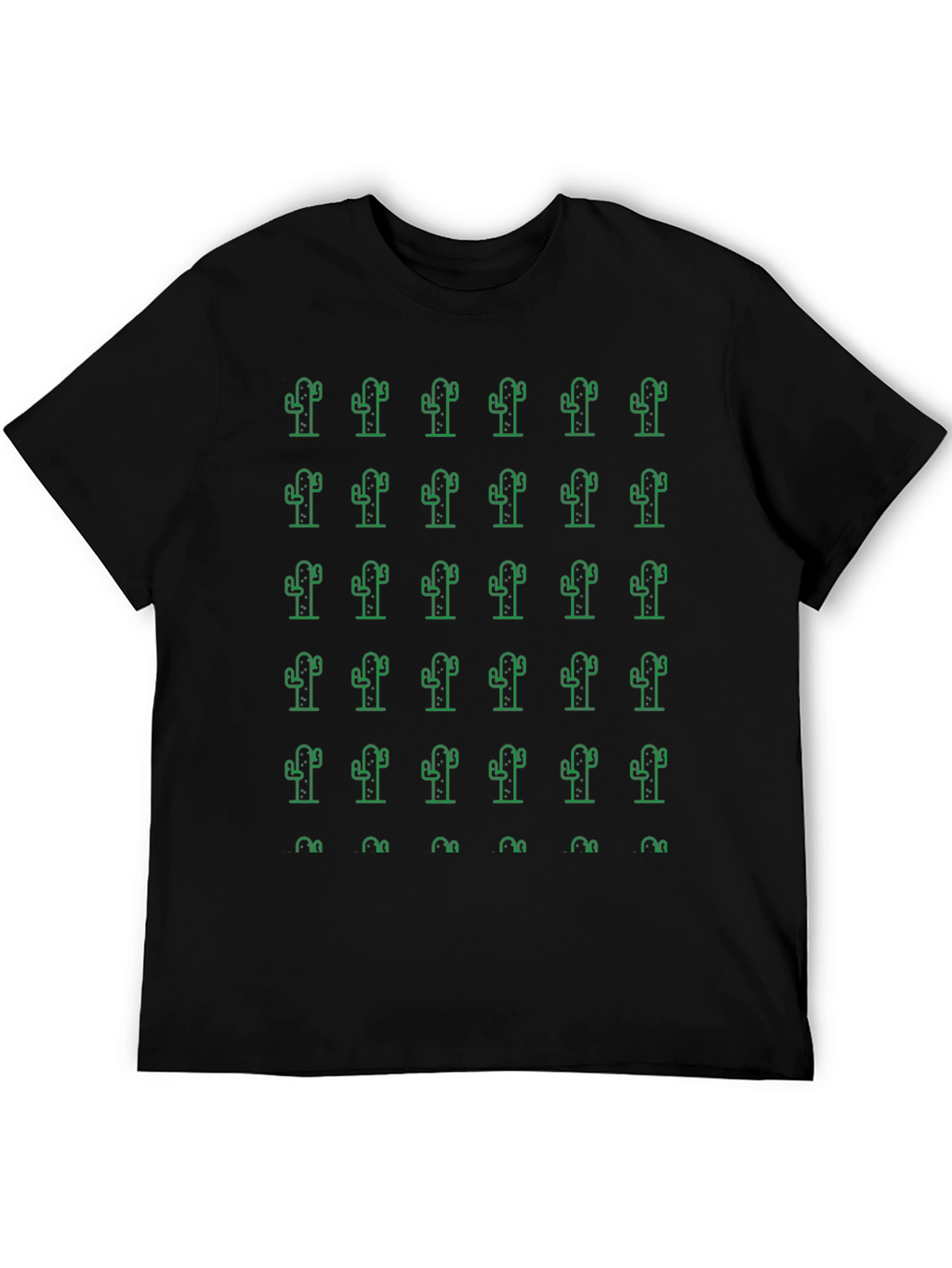 Cactus Pattern Crew Neck T-Shirt
