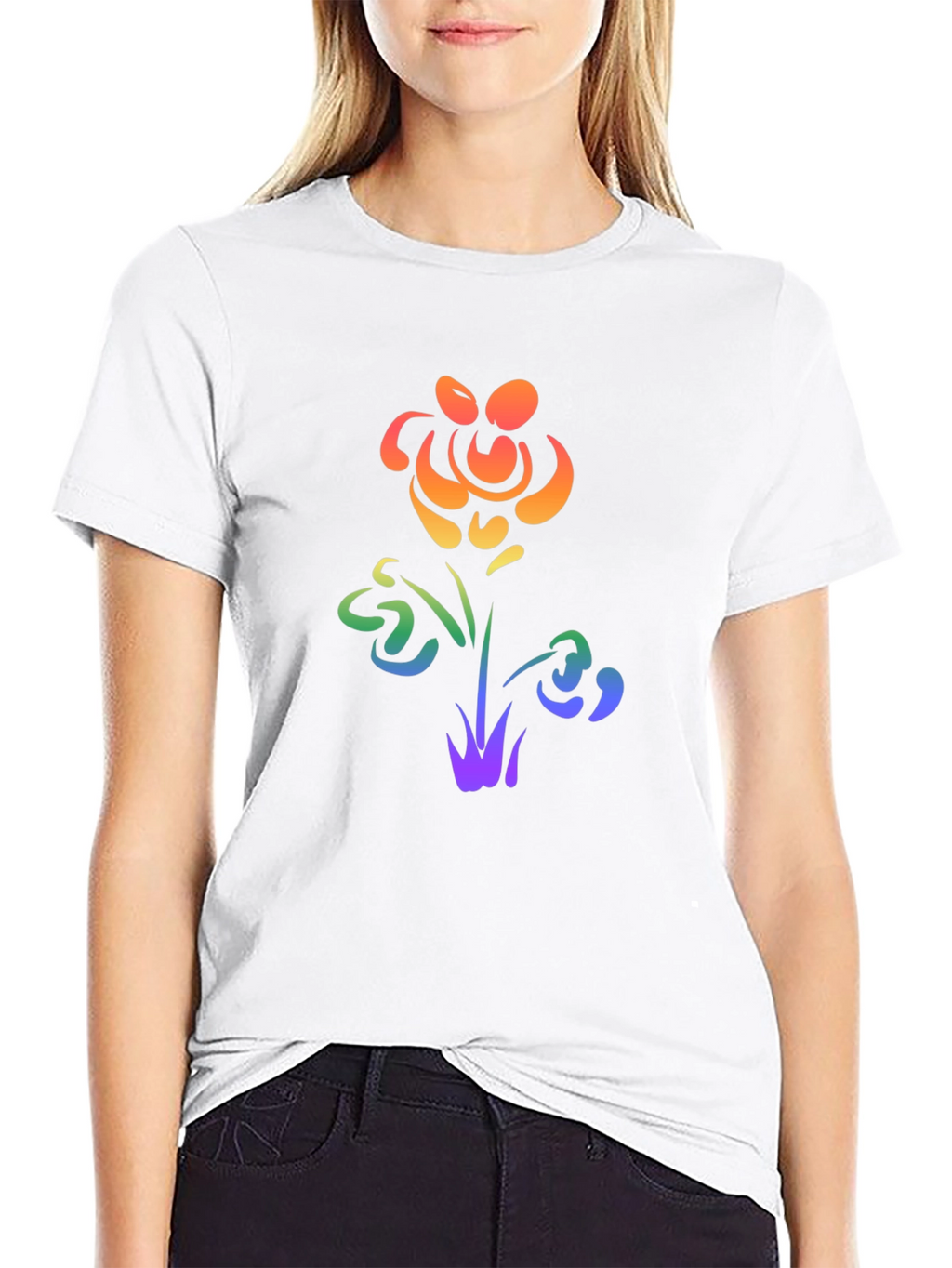 Rainbow Flower Graphic Tee - Pride Apparel