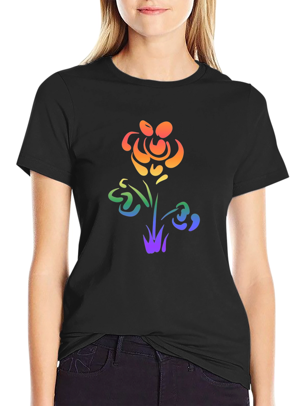 Rainbow Flower Graphic Tee - Pride Apparel