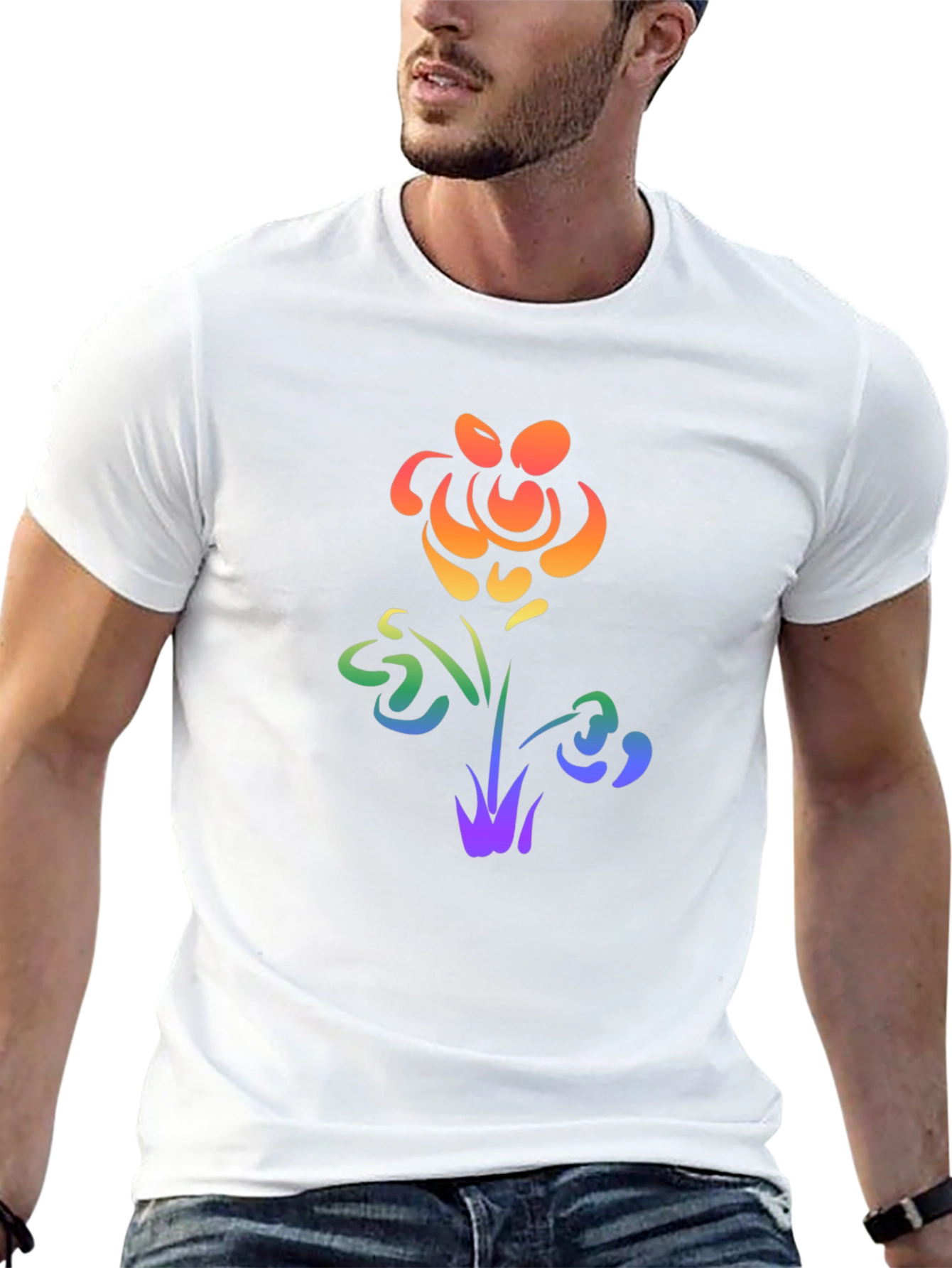 Rainbow Flower Graphic Tee - Pride Apparel