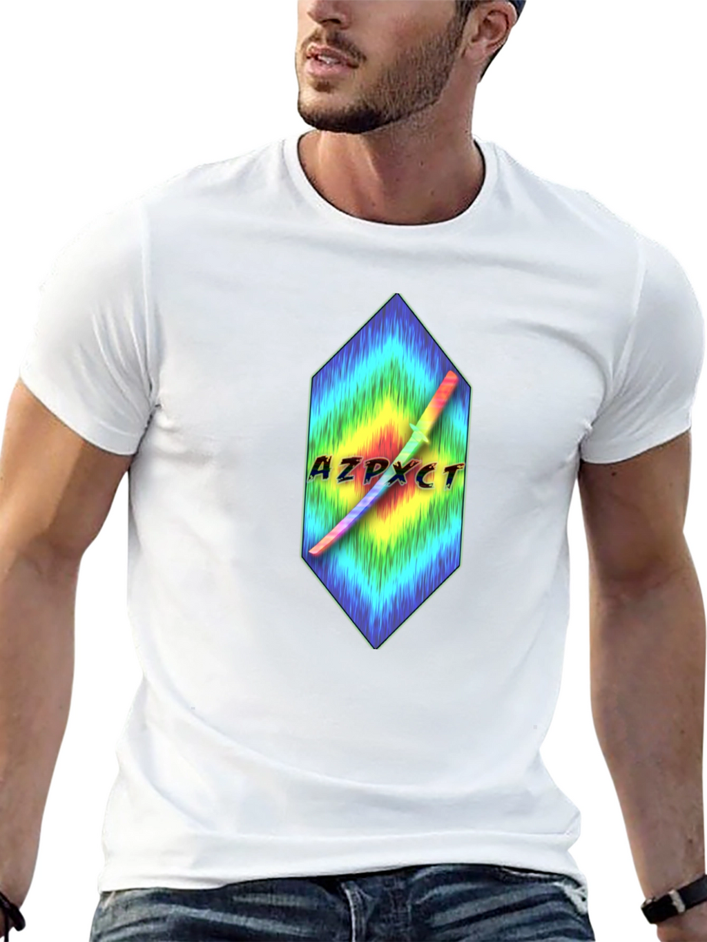 AZPXCT T-Shirt - Rainbow Sword Graphic Tee