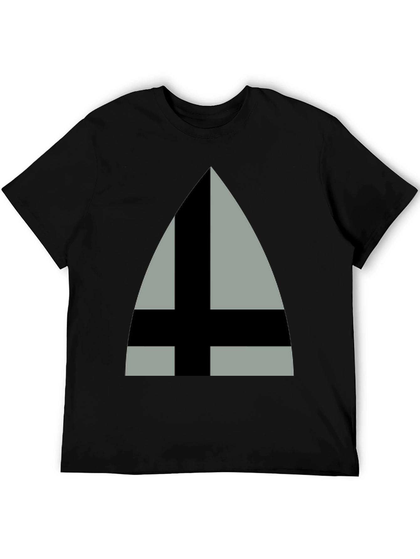 Triangle Cross Graphic Tee - Mens Black Cotton T-Shirt