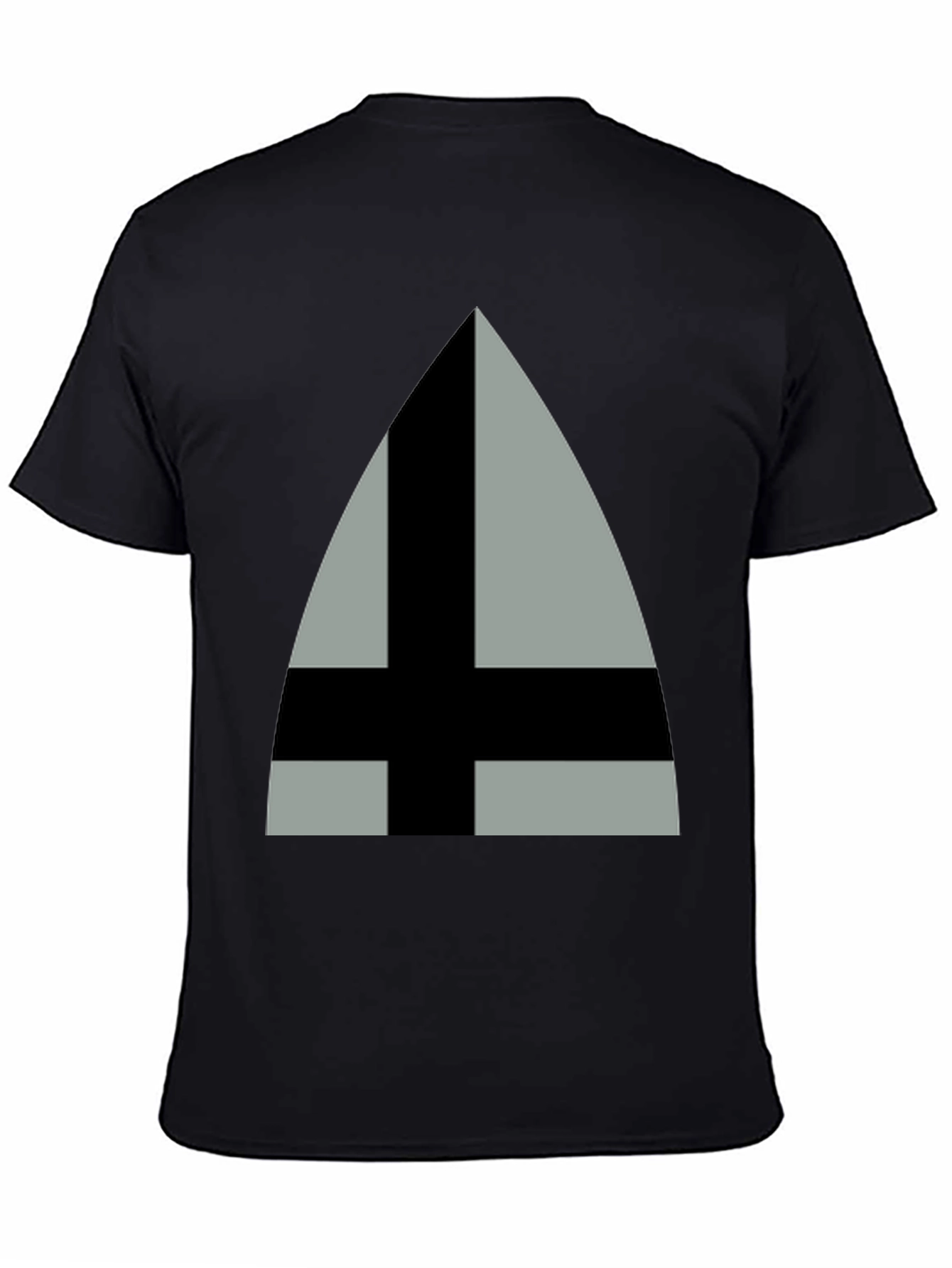 Triangle Cross Graphic Tee - Mens Black Cotton T-Shirt