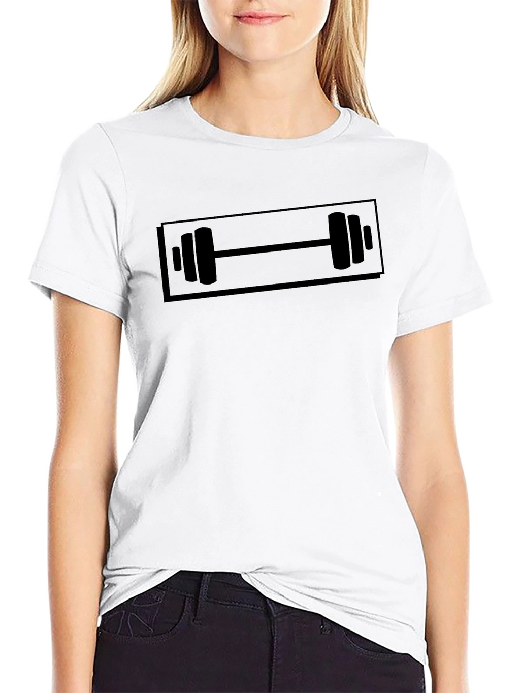 Workout Barbell Graphic Black T-Shirt