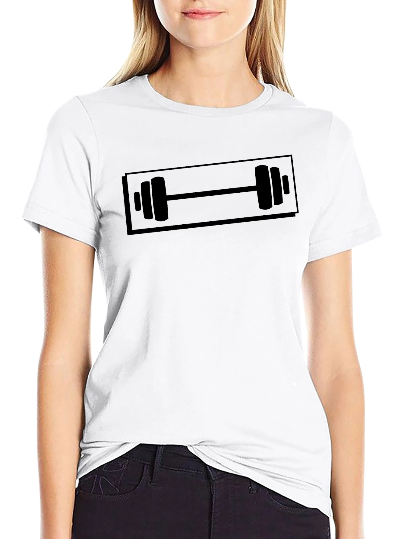 Workout Barbell Graphic Black T-Shirt