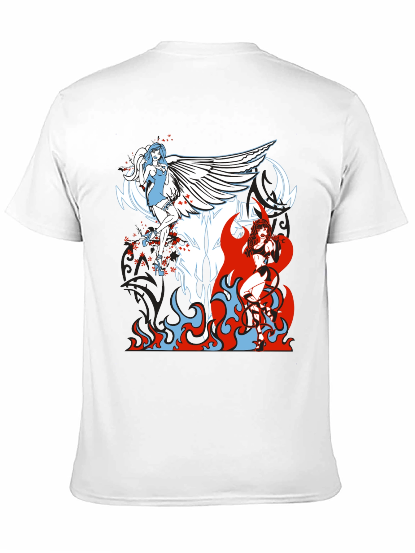 Angel & Devil Graphic Tee - Black