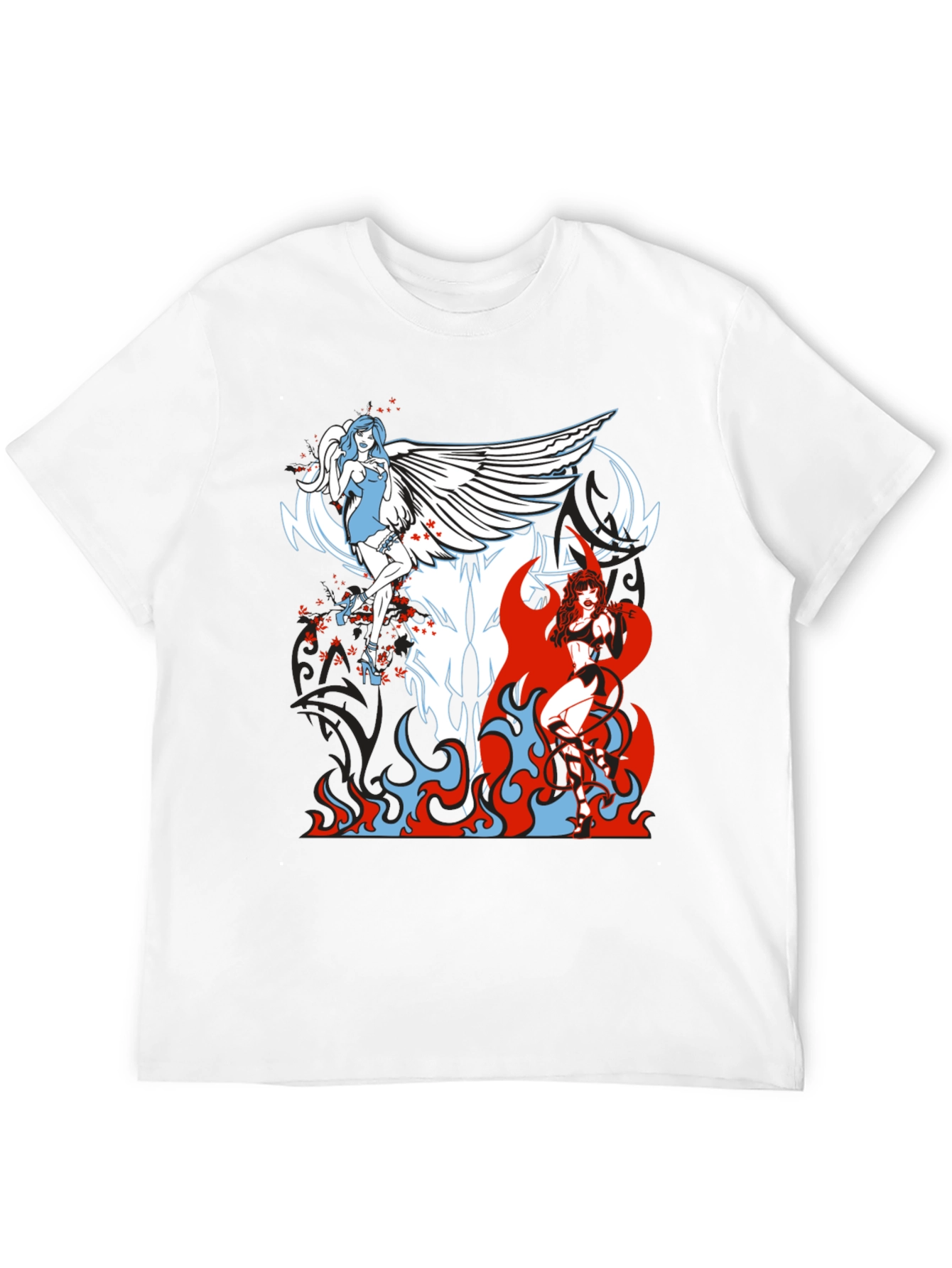 Angel & Devil Graphic Tee - Black
