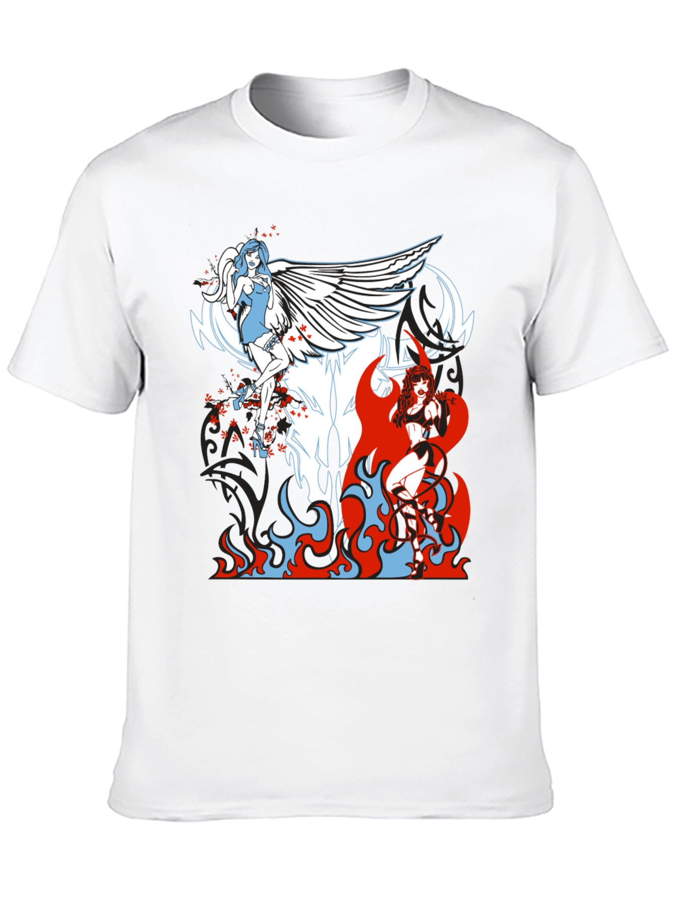 Angel & Devil Graphic Tee - Black