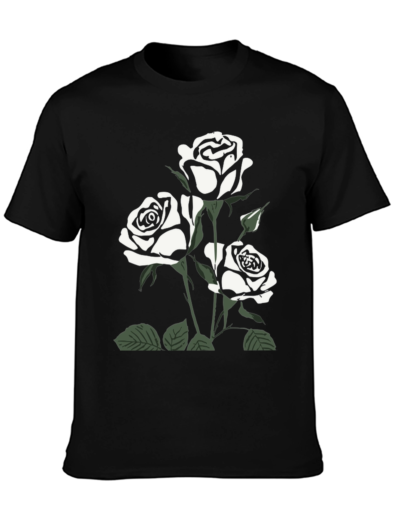 Black Rose Graphic Tee for Men