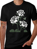 Black Rose Graphic Tee for Men