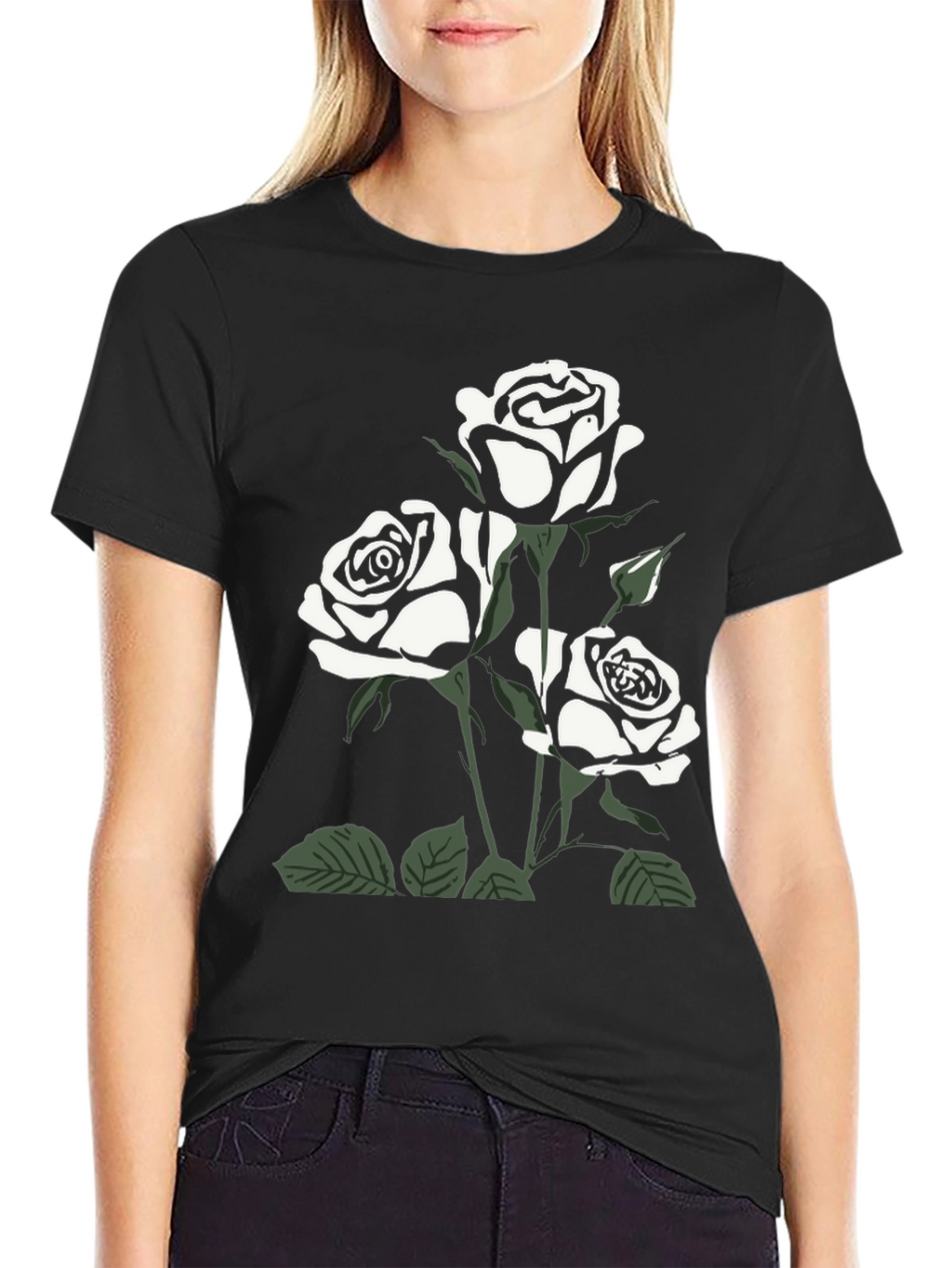 Black Rose Graphic Tee for Men