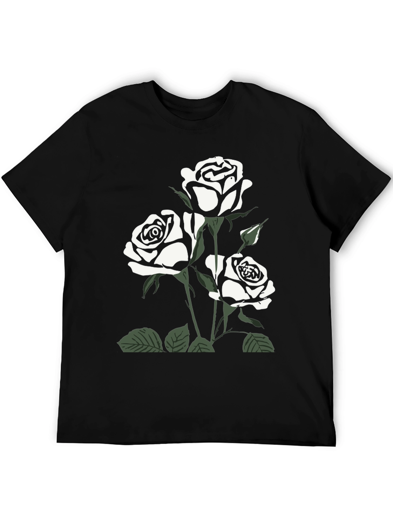 Black Rose Graphic Tee for Men