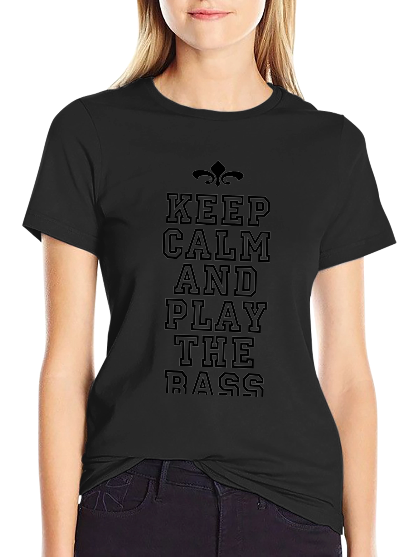 Keep Calm and Play the Bass Black T-Shirt