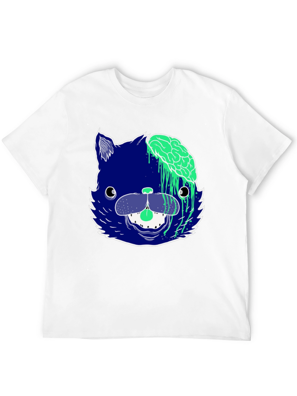 Zombie Cat Graphic Tee - Mens Black T-Shirt