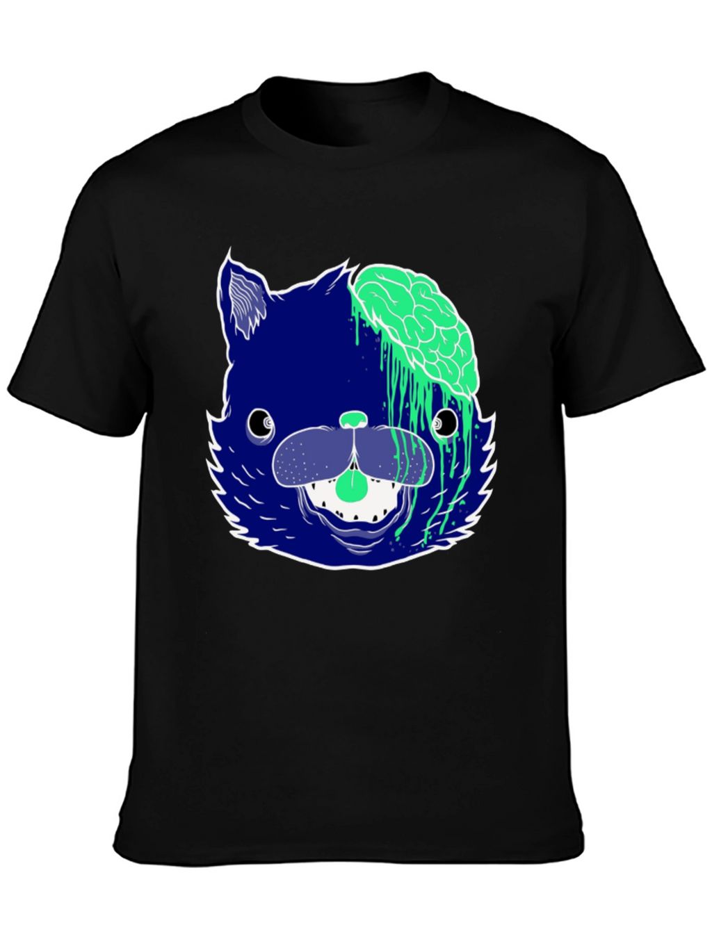 Zombie Cat Graphic Tee - Mens Black T-Shirt