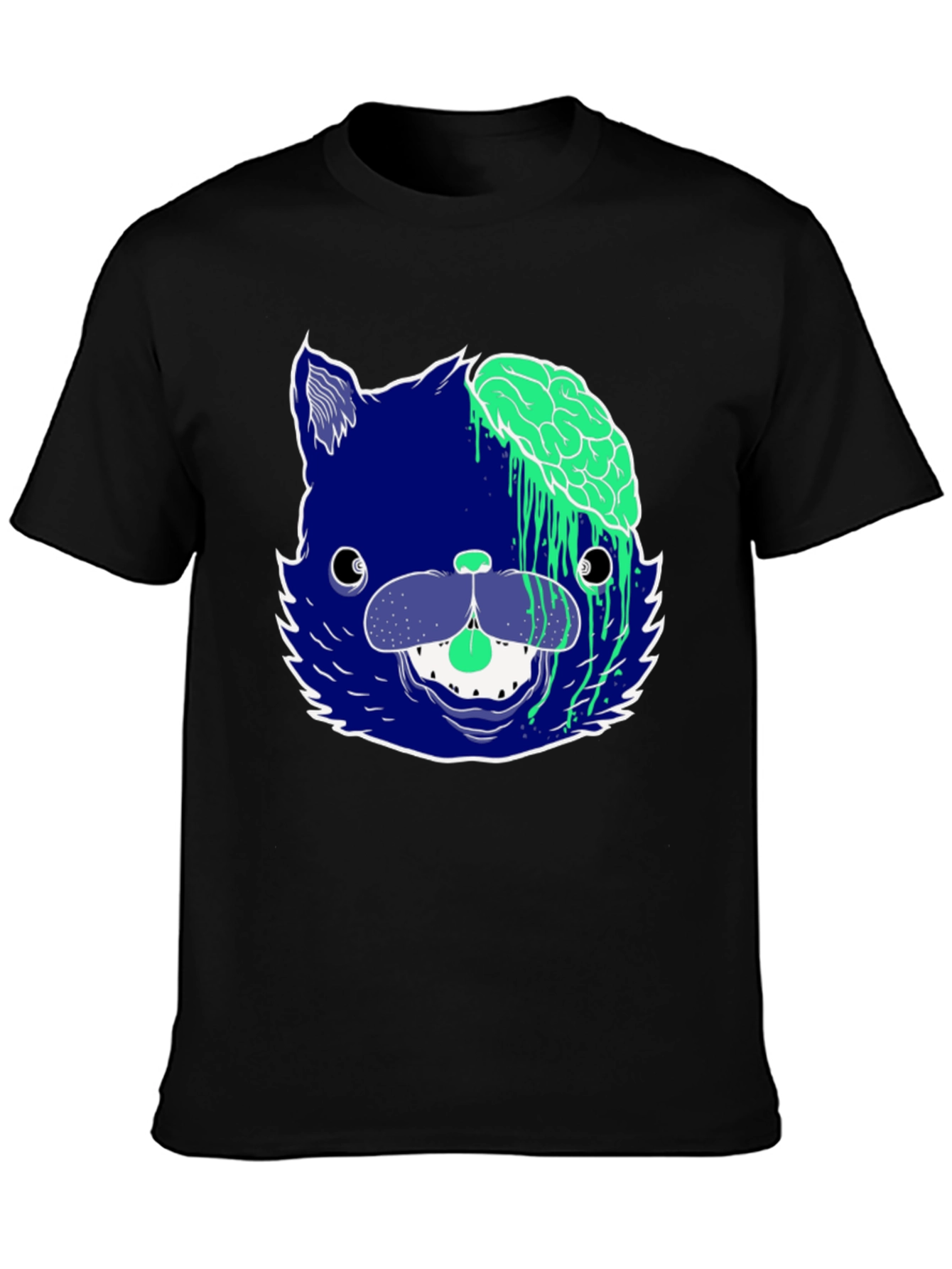 Zombie Cat Graphic Tee - Mens Black T-Shirt