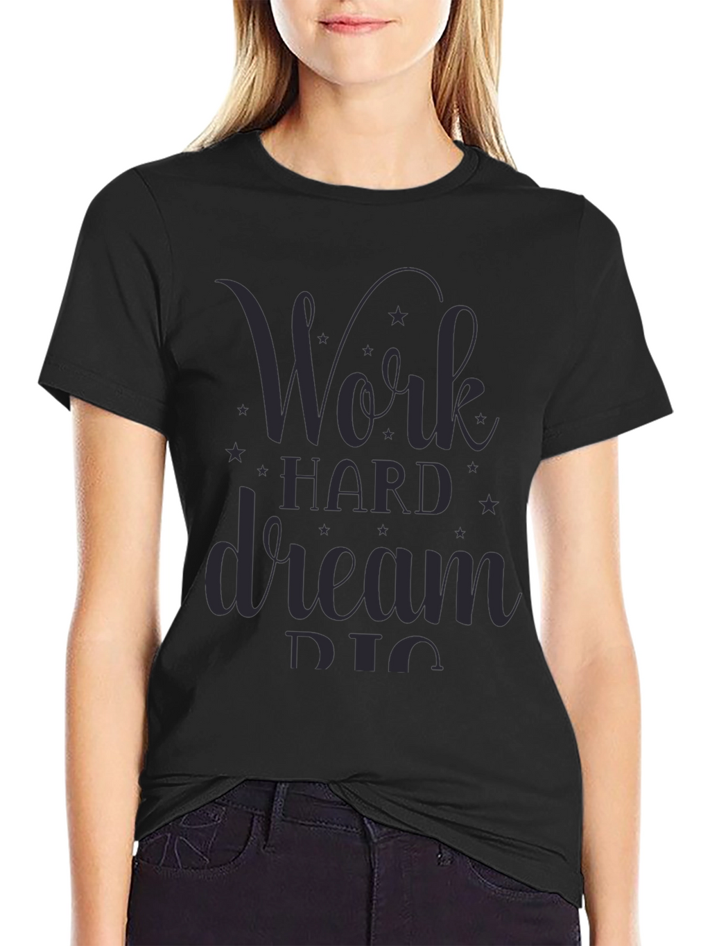 Work Hard Dream Big Graphic Tee - Black