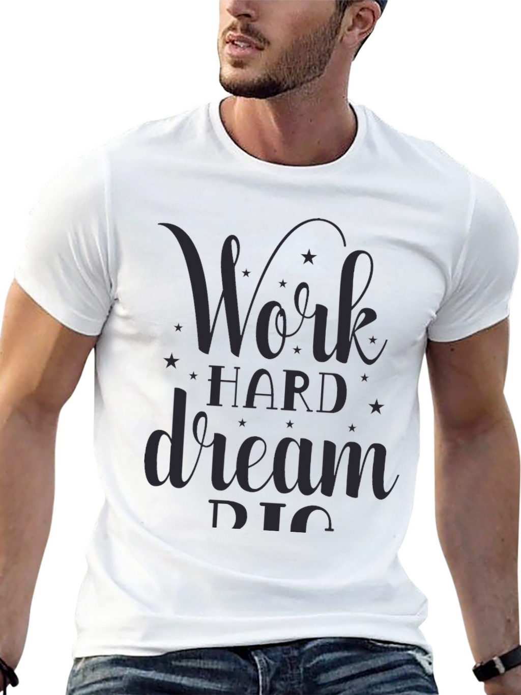 Work Hard Dream Big Graphic Tee - Black