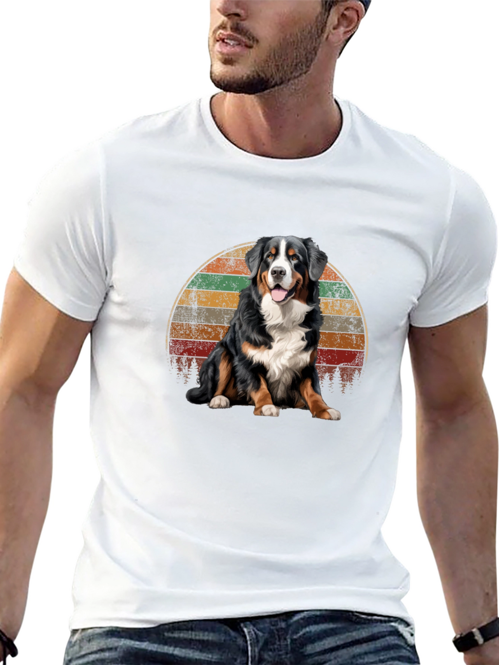 Bernese Mountain Dog Sunset T-Shirt