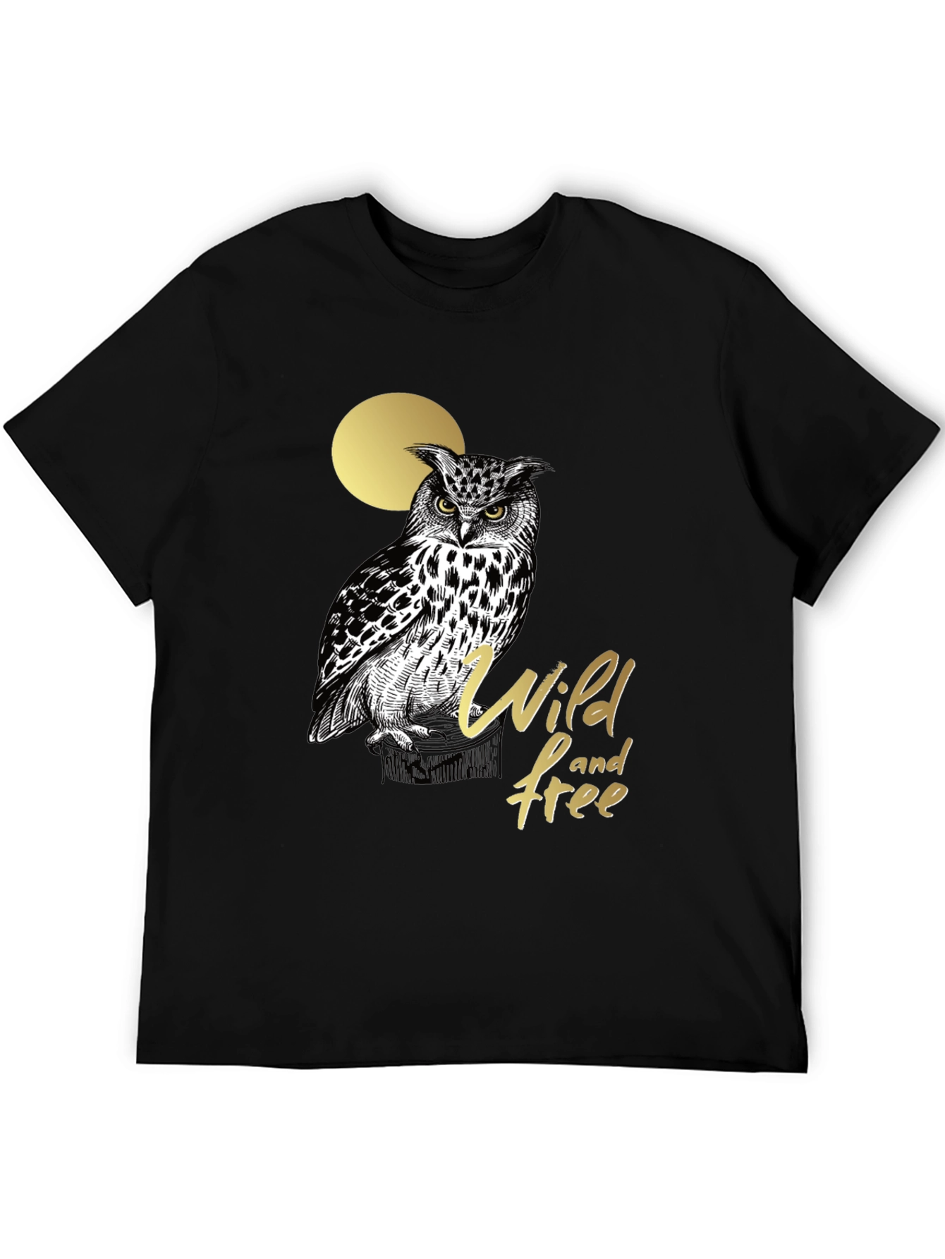 Wild and Free Owl Graphic Tee - Black