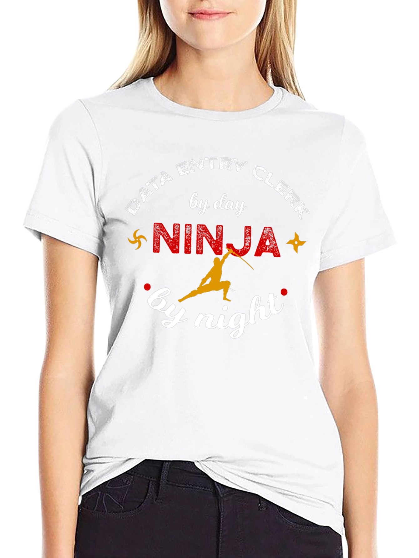 Data Entry Clerk Ninja T-Shirt: Day & Night