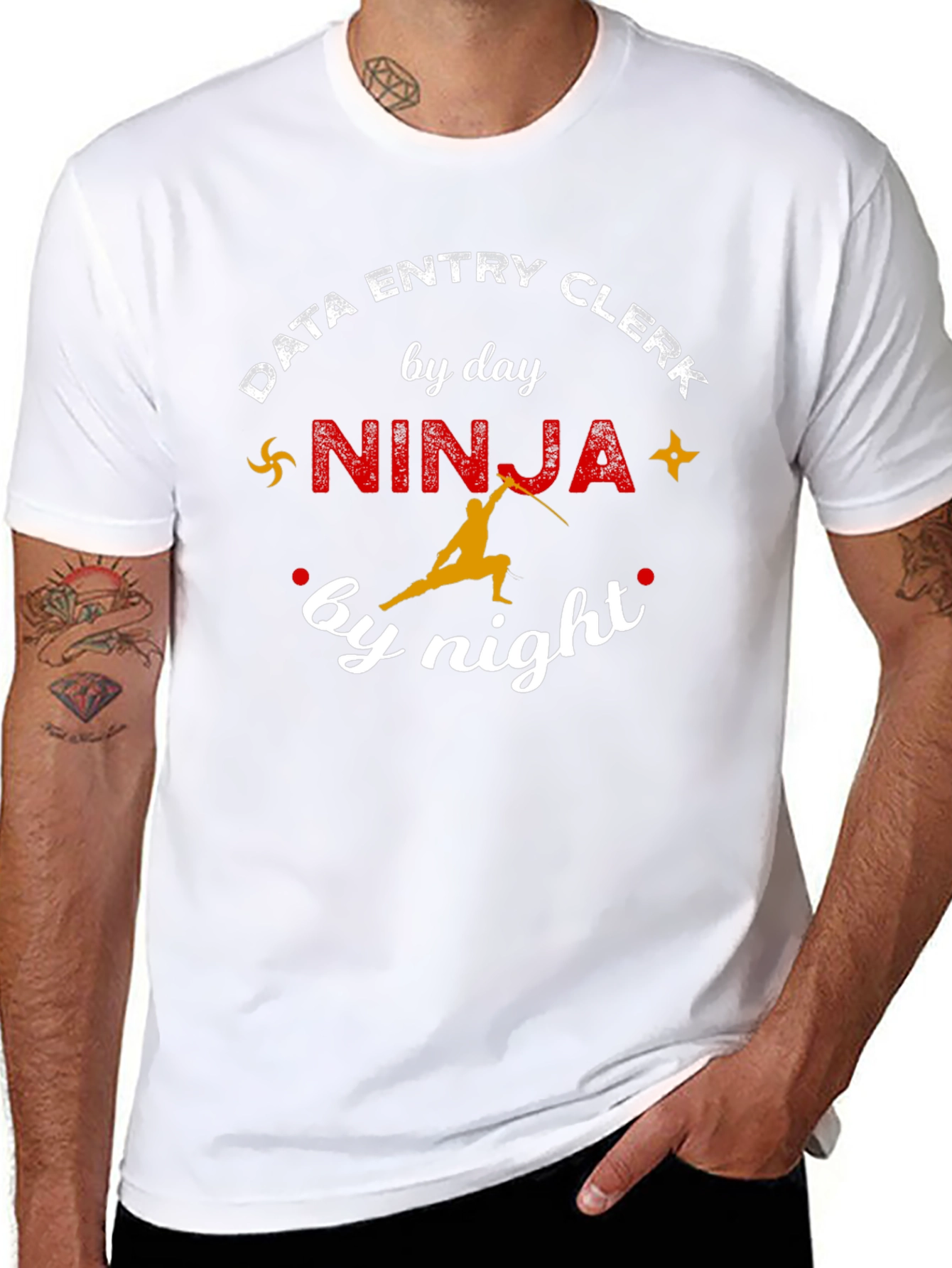 Data Entry Clerk Ninja T-Shirt: Day & Night