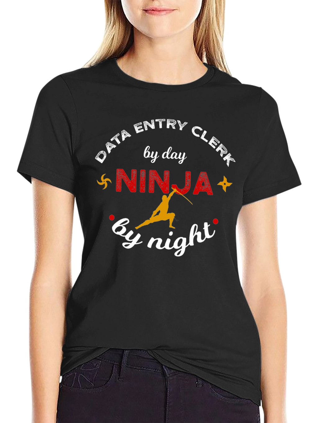 Data Entry Clerk Ninja T-Shirt: Day & Night