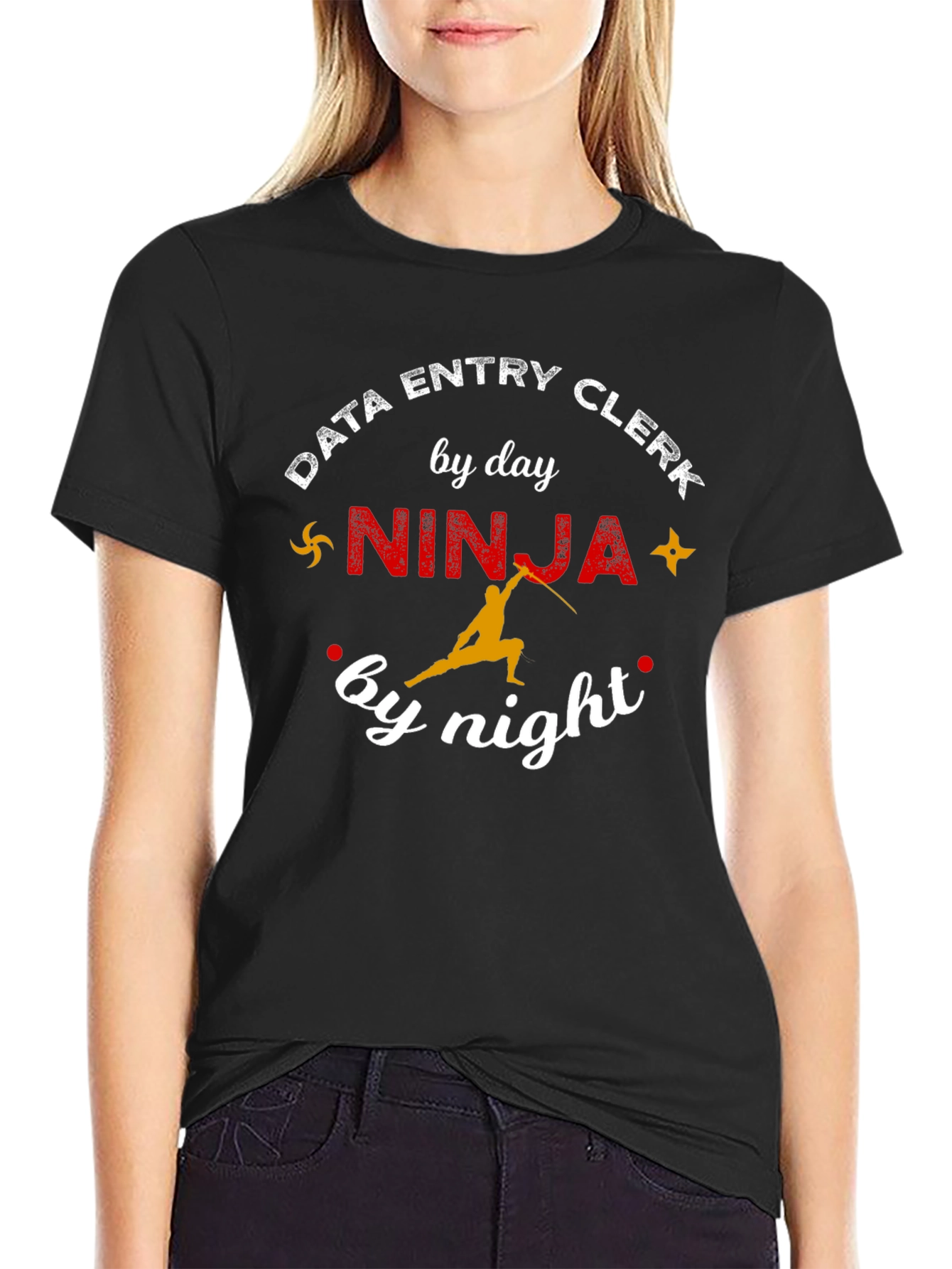 Data Entry Clerk Ninja T-Shirt: Day & Night