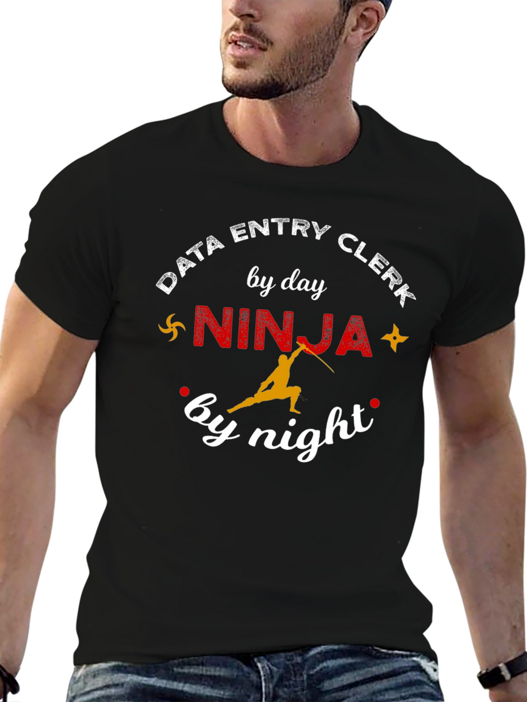 Data Entry Clerk Ninja T-Shirt: Day & Night