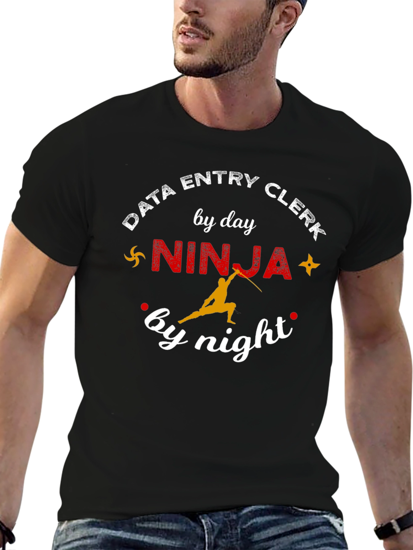 Data Entry Clerk Ninja T-Shirt: Day & Night