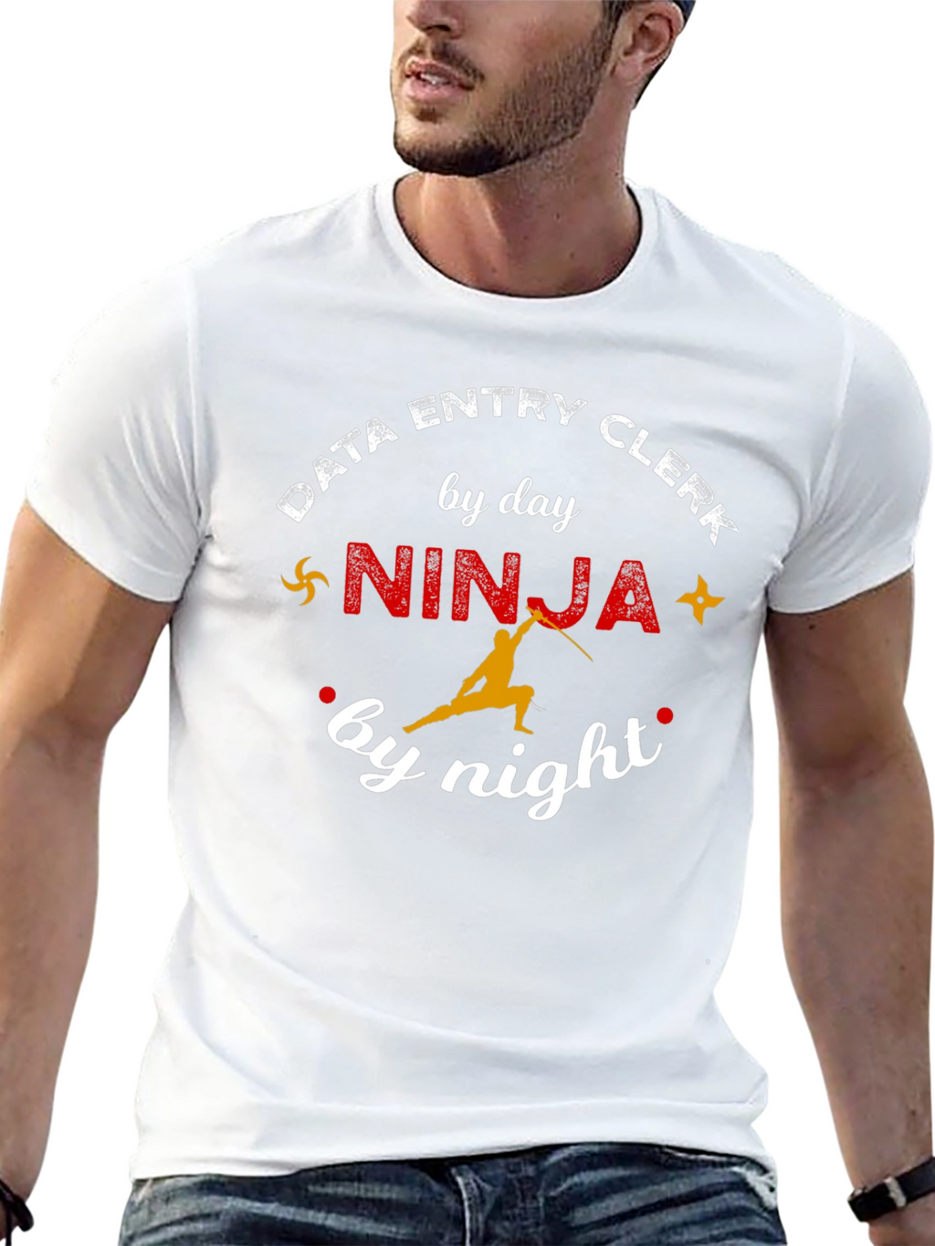 Data Entry Clerk Ninja T-Shirt: Day & Night