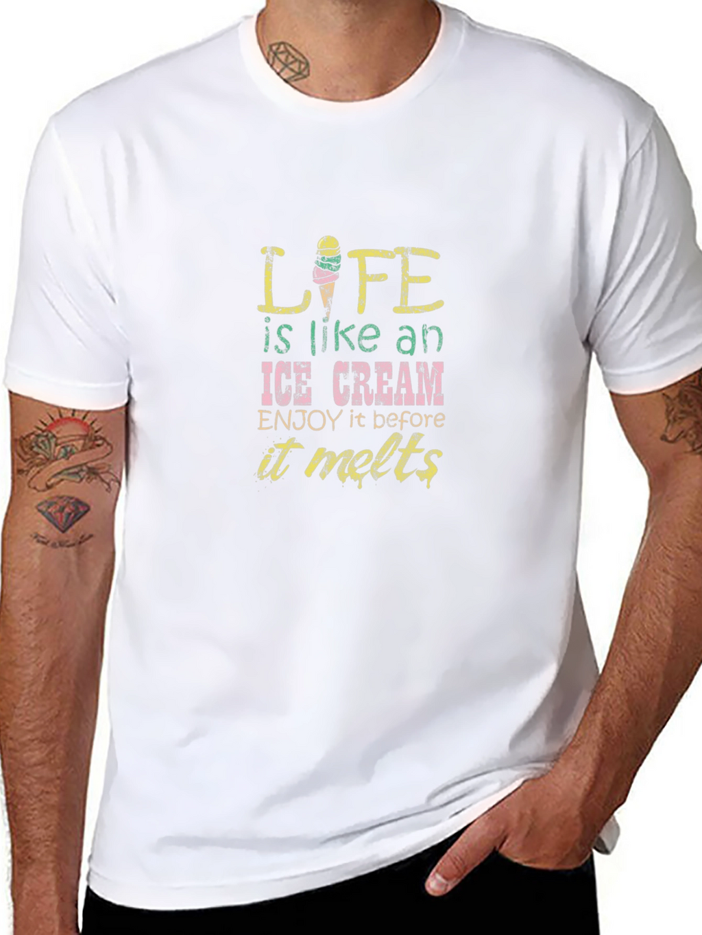 Life is Like Ice Cream Black T-Shirt
