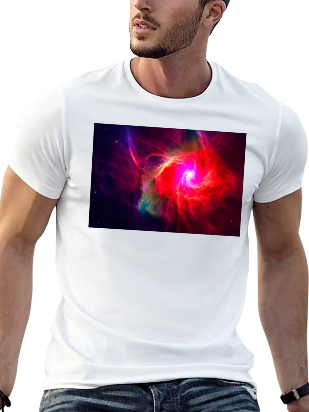 Nebula Graphic Black T-Shirt - Space Art Tee