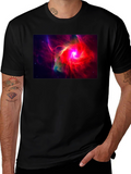 Nebula Graphic Black T-Shirt - Space Art Tee