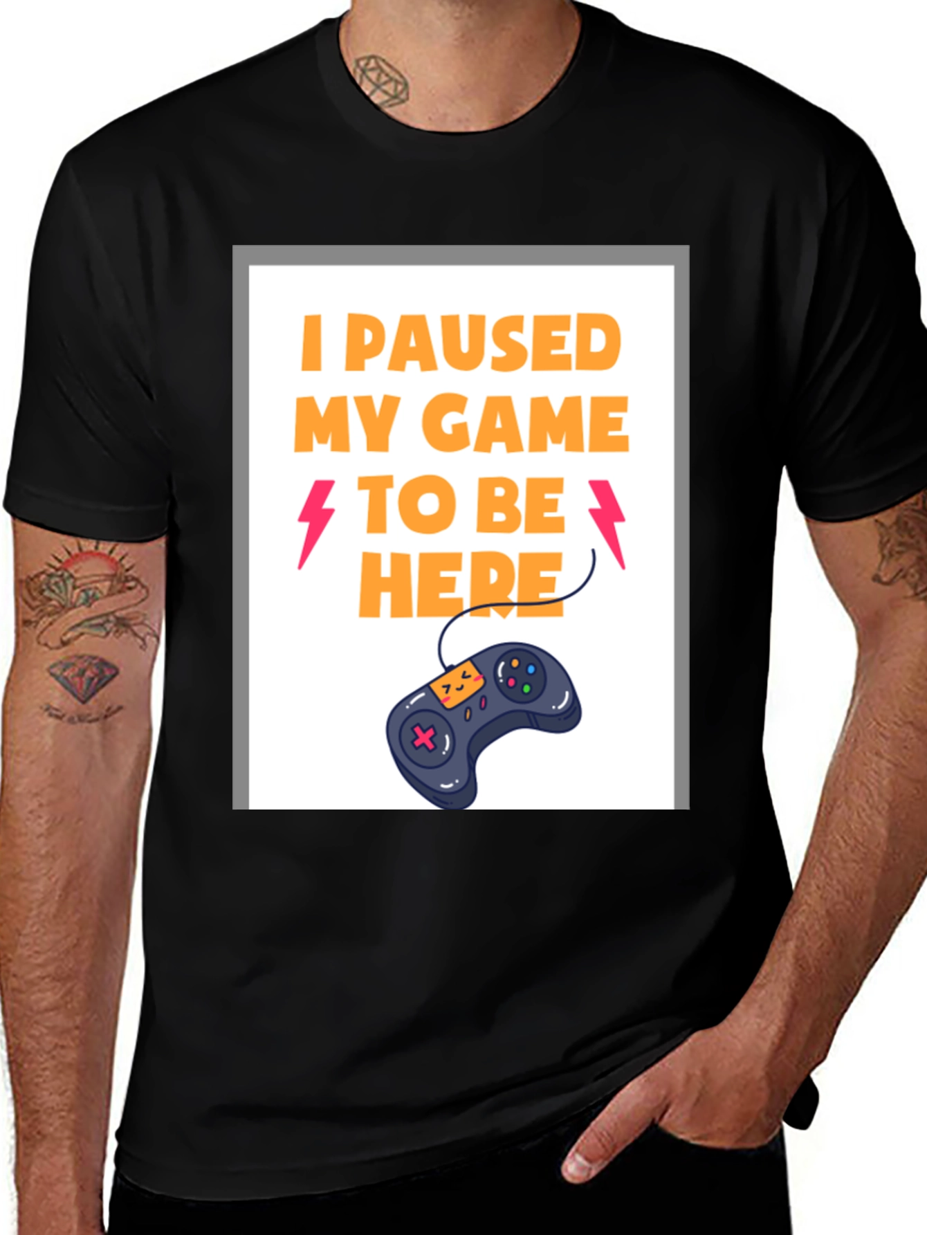 Funny Gamer T-Shirt - I Paused My Game To Be Here
