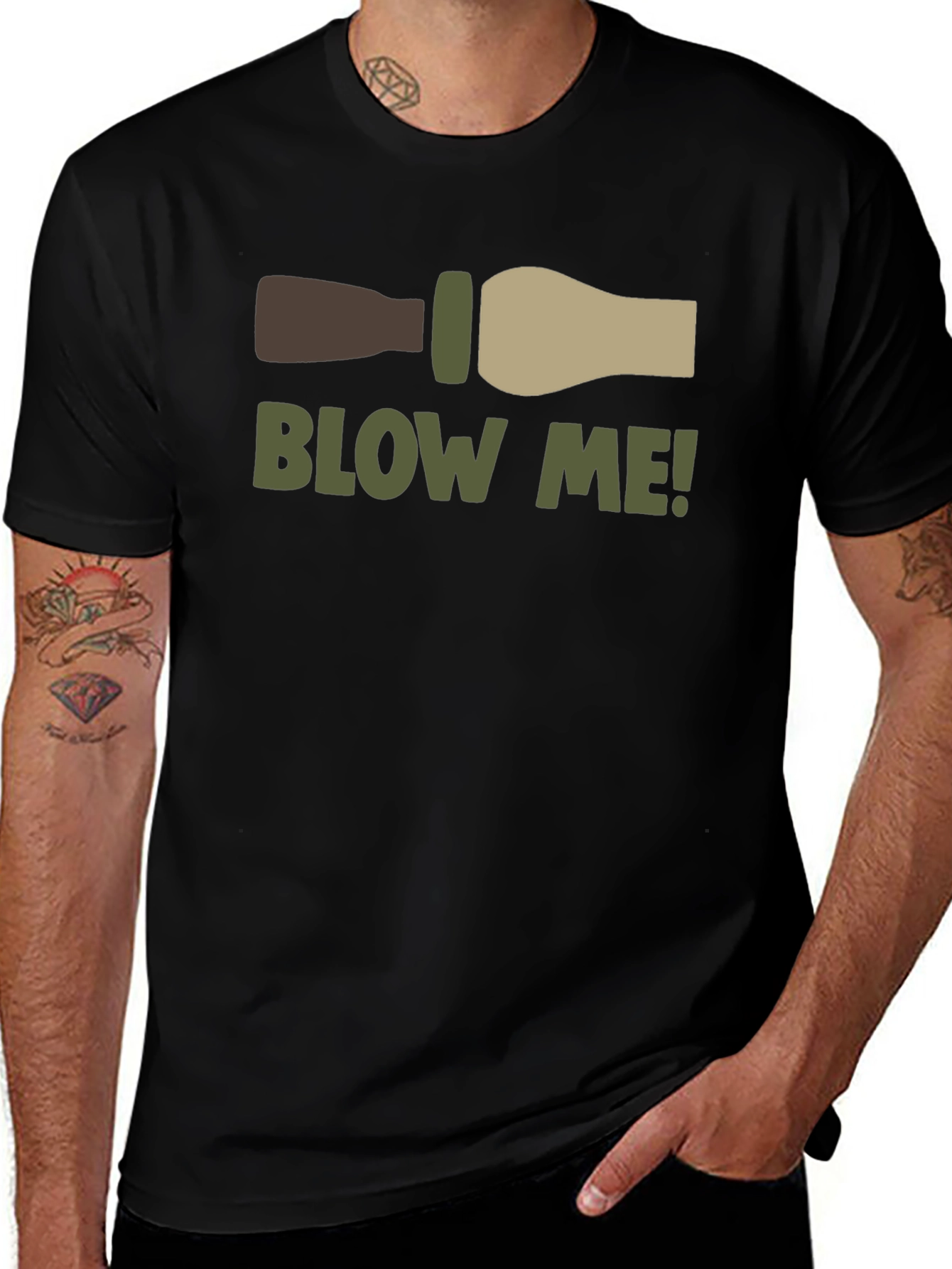 Blow Me Duck Call T-Shirt - Funny Hunting Tee