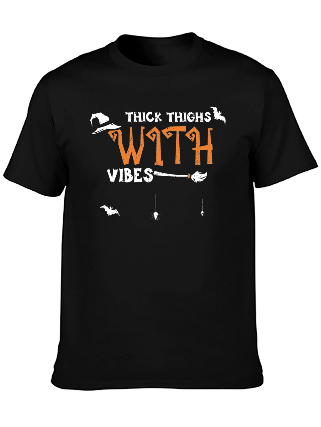 Thick Thighs Witch Vibes Halloween Graphic T-Shirt