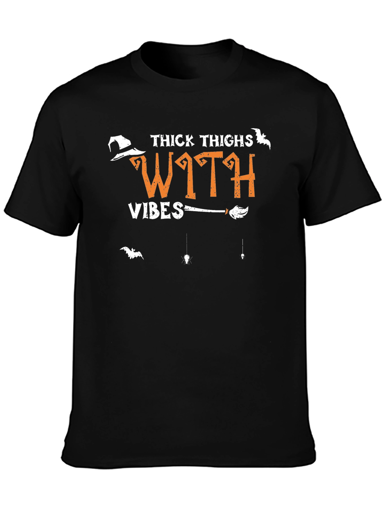 Thick Thighs Witch Vibes Halloween Graphic T-Shirt