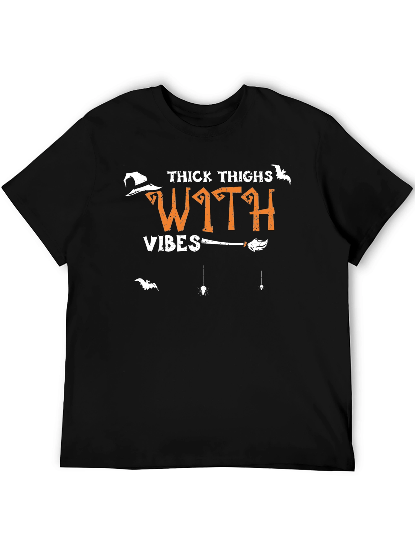 Thick Thighs Witch Vibes Halloween Graphic T-Shirt